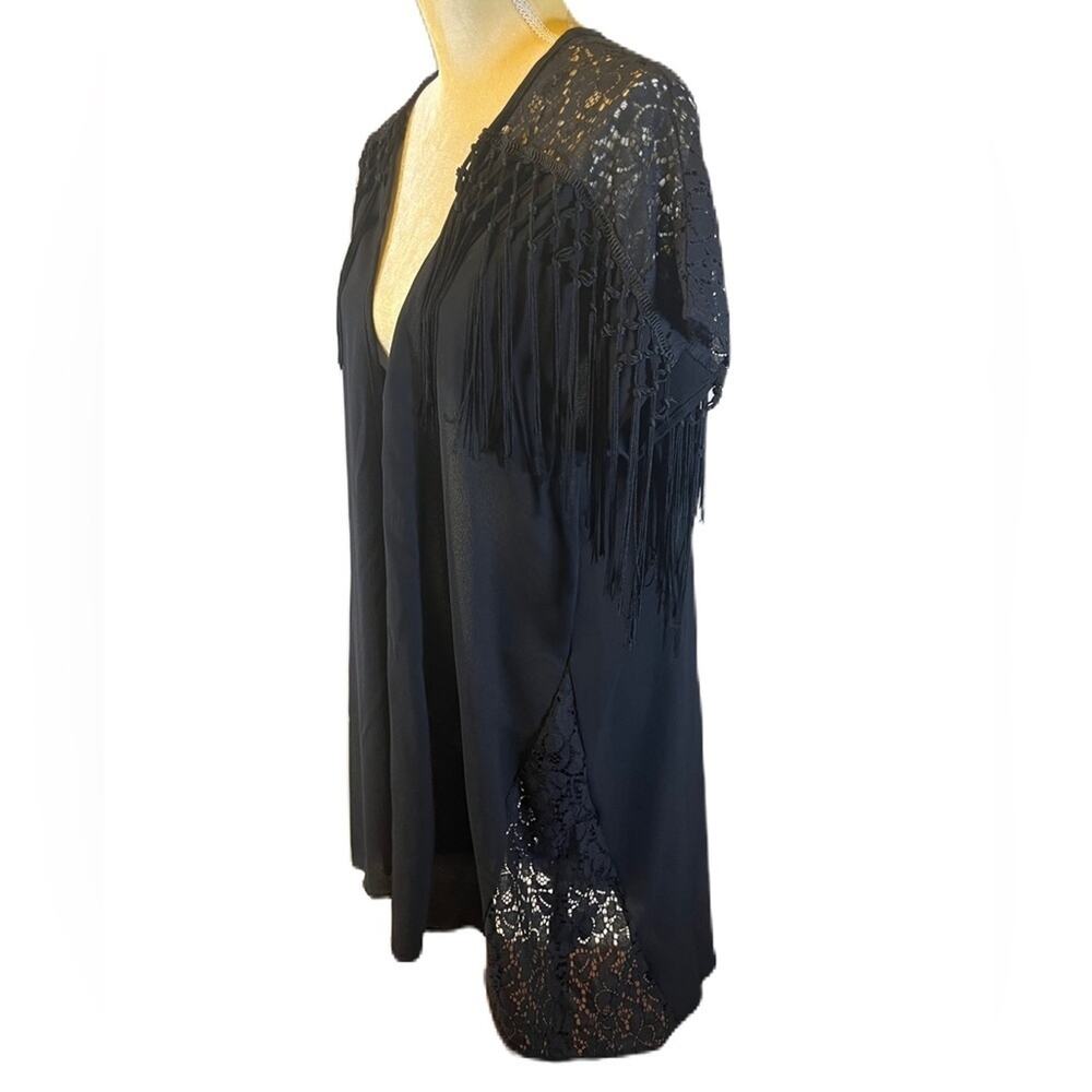 Kate & Mallory Black Lace‎ Sheer Cardigan Size S